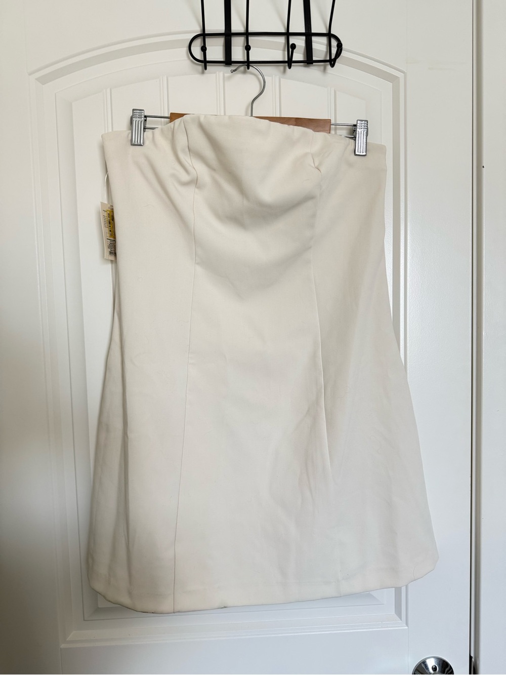 Women's Cream Strapless A-Line Dress